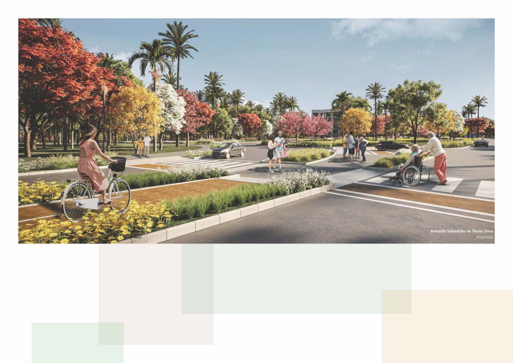 Imagem do projeto do loteamento Jardim da serra, que mostra as propostas viárias para a rotatória da Avenida Sebastião de Paula Silva